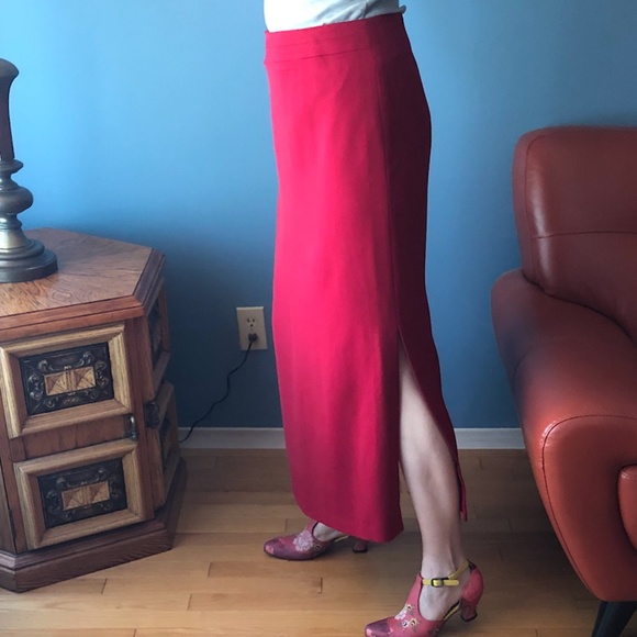 Vintage Marie Claire maxi red skirt made in Canada EUC (as new) - Picture 2 of 11